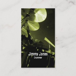 Drummer Cymbals und Toms Ochre Business Card Visitenkarte