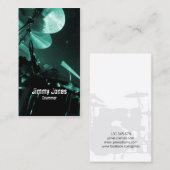 Drummer Cymbals und Toms Turquoise Business Card Visitenkarte (Vorne/Hinten)