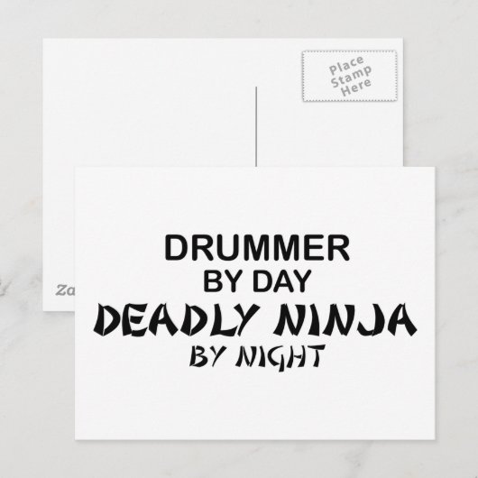 Drummer Deadly Ninja by Night Postkarte (Vorne/Hinten)