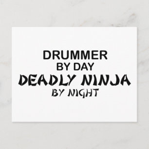 Drummer Deadly Ninja by Night Postkarte