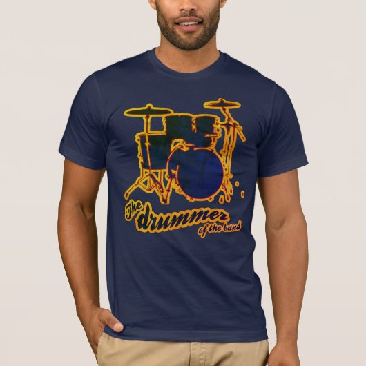 Drummer der Band dunkelblau T-Shirt (Vorderseite)
