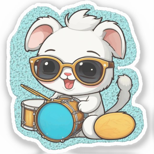 drummer dog aufkleber (Vorderseite)