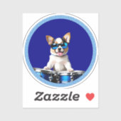 drummer dog aufkleber (Blatt)