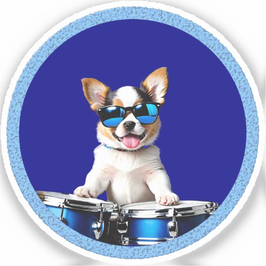 drummer dog aufkleber (Vorderseite)