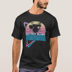 Drummer Drum Retro I Zerstöre Stille T-Shirt