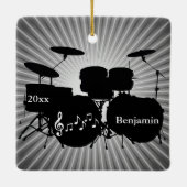 Drummer Drum Set Design Ornament (Rückseite)