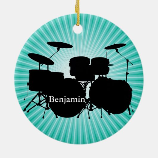 Drummer Drum Set Design Ornament (Hinten)