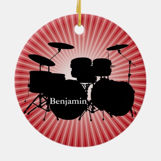 Drummer Drum Set Design Ornament (Hinten)