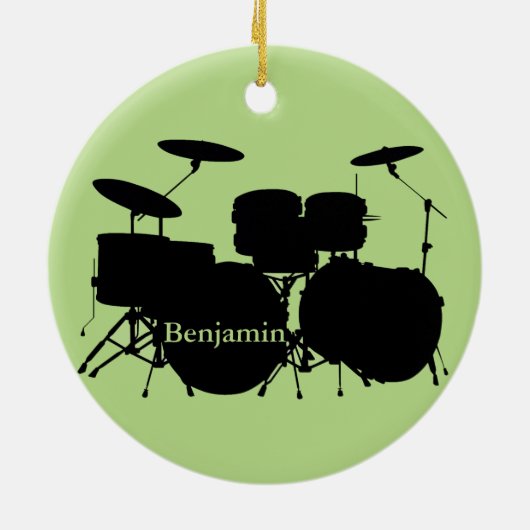 Drummer Drum Set Design Ornament (Hinten)