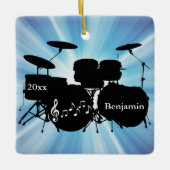 Drummer Drum Set Design Ornament (Vorderseite)