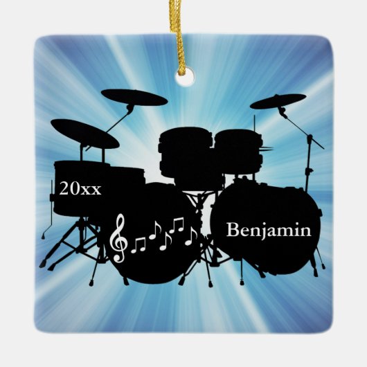 Drummer Drum Set Design Ornament (Vorderseite)
