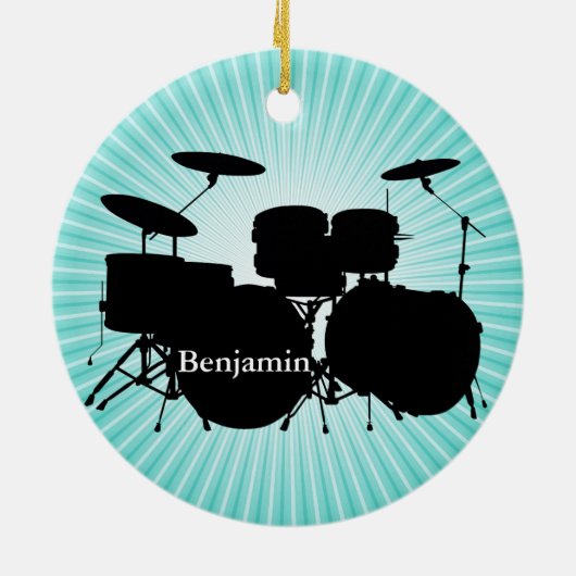 Drummer Drum Set Design Ornament (Hinten)