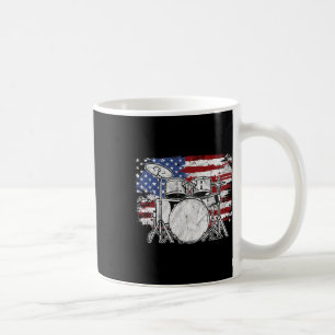 Drummer Drum Set Drums Usa Flag American 4. Ju Kaffeetasse