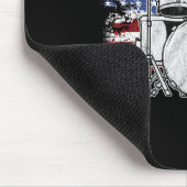 Drummer Drum Set Drums Usa Flag American 4. Ju Mousepad (Ecke)