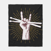 Drummer Drum Sticks Hand Rock Fleecedecke (Vorderseite)