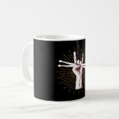 Drummer Drum Sticks Hand Rock Kaffeetasse (Vorderseite Links)