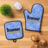Drummer Drum Sticks Ofenhandschuh & Topflappen-Set (Oben Unten)