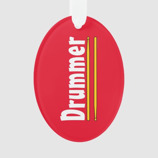 Drummer Drum Sticks Red Ornament (Vorderseite)