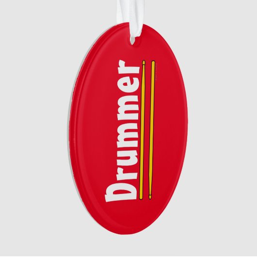 Drummer Drum Sticks Red Ornament (Vorderseite)