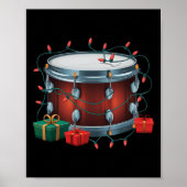 Drummer Drum Xmas Lighting Santa Musical Drum Chri Poster (Vorne)