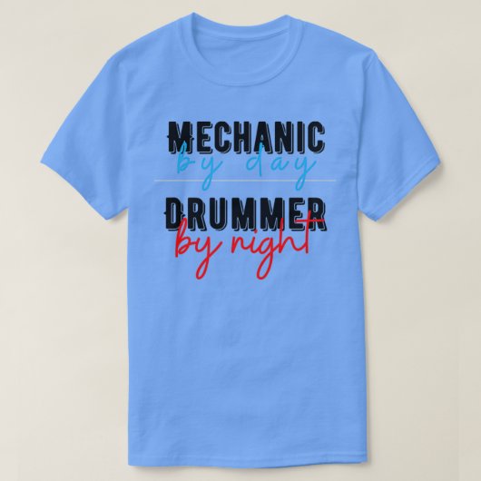 Drummer Drummer gibt Mechanik Geschenke Musik T-Shirt (Design vorne)