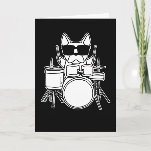 Drummer Drummer Hund mit Trommeln Karte (Vorderseite)