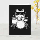Drummer Drummer Hund mit Trommeln Karte (Gelbe Blume)