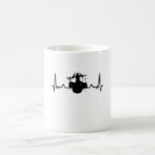 Drummer Drumming Heartbeat Funny Geschenke Kaffeetasse (Mittel)