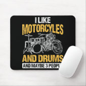 Drummer Drumming I like Motorräder and DrumsDrumm Mousepad (Mit Mouse)