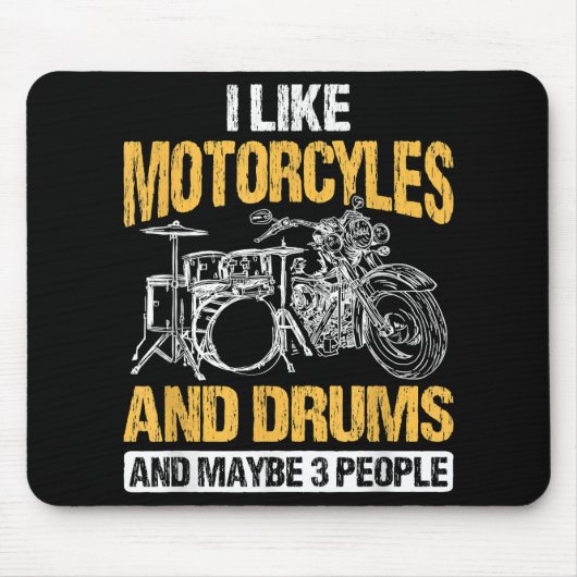 Drummer Drumming I like Motorräder and DrumsDrumm Mousepad (Vorne)