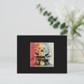 Drummer Drumming Retro Postkarte (Stehend Vorderseite)
