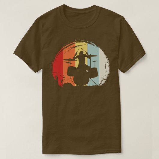 Drummer Drumming Retro T-Shirt (Design vorne)