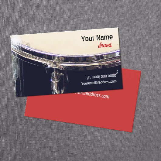 Drummer Drums Business Card Visitenkarte