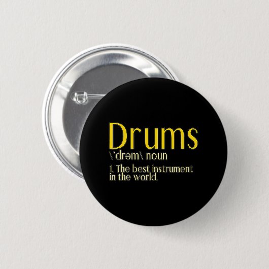 Drummer Drums Drumstick Groove Music Lover Button (Vorne & Hinten)