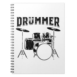 Drummer Drums Musical Instrument Gift Idea Notizblock