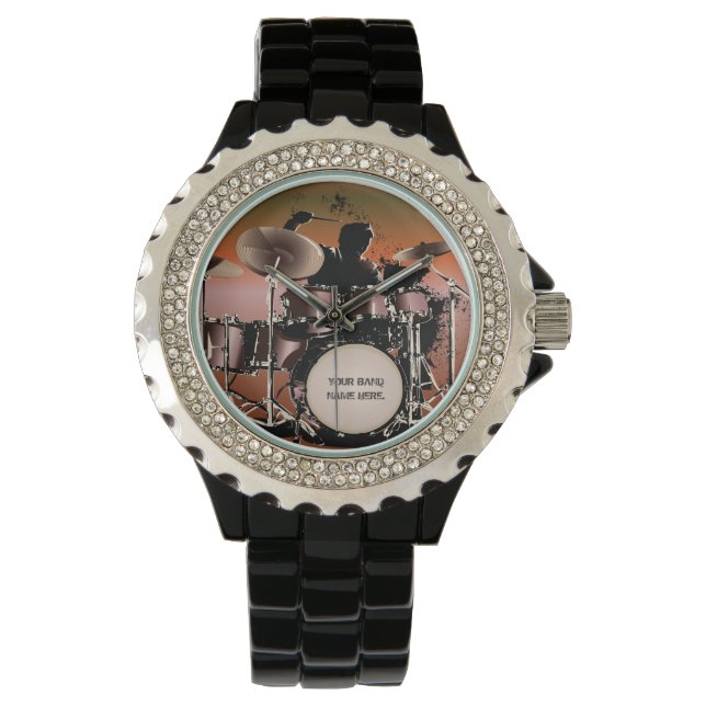 Drummer Drums Set Watch Armbanduhr (Vorderseite)
