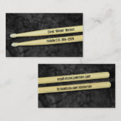Drummer Drumsticks Grunge Musician Business Card Visitenkarte (Vorne/Hinten)