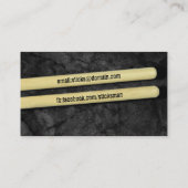 Drummer Drumsticks Grunge Musician Business Card Visitenkarte (Rückseite)