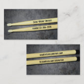 Drummer Drumsticks Musician Business Card Visitenkarte (Vorne/Hinten)