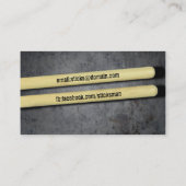 Drummer Drumsticks Musician Business Card Visitenkarte (Rückseite)