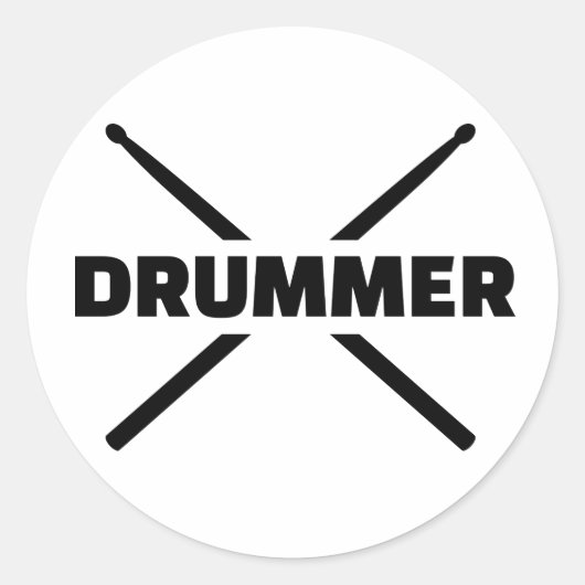 Drummer Drumsticks Runder Aufkleber (Vorderseite)