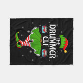 Drummer Elf Christmas Family Girls Women Elf Squad Fleecedecke (Vorderseite (Horizontal))