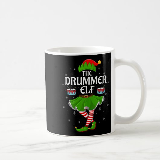 Drummer Elf Christmas Family Girls Women Elf Squad Kaffeetasse (Rechts)