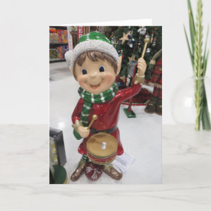 Drummer Elf Feiertagskarte