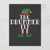 Drummer Elf Funny Christmas Drum Design Postkarte (Vorderseite)