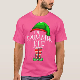 Drummer Elf Group Matching Familie Weihnachtsgesch T-Shirt