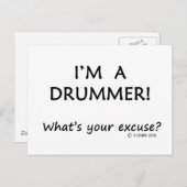 Drummer Entschuldigung Postkarte (Vorne/Hinten)
