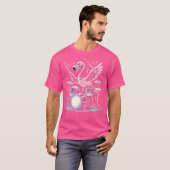 Drummer Flamingo Drumming Player Trommeln T-Shirt (Vorne ganz)