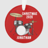 Drummer Foto Weihnachten Ornament (Vorderseite)