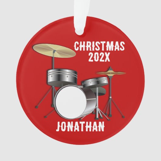 Drummer Foto Weihnachten Ornament (Vorderseite)